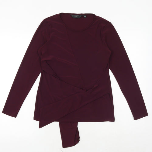 Dorothy Perkins Womens Red Polyester Basic T-Shirt Size 12 Boat Neck - Front Detail