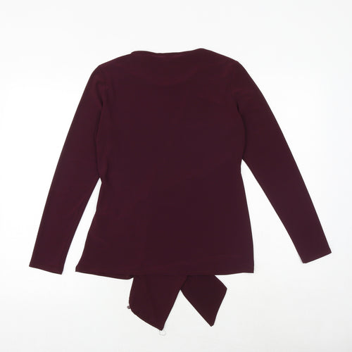 Dorothy Perkins Womens Red Polyester Basic T-Shirt Size 12 Boat Neck - Front Detail