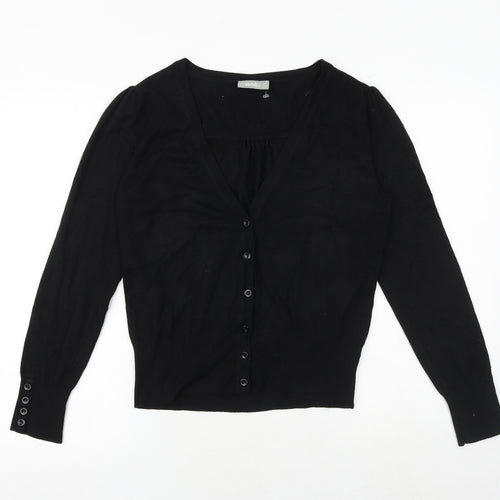Wallis Womens Black V-Neck Viscose Cardigan Jumper Size 14