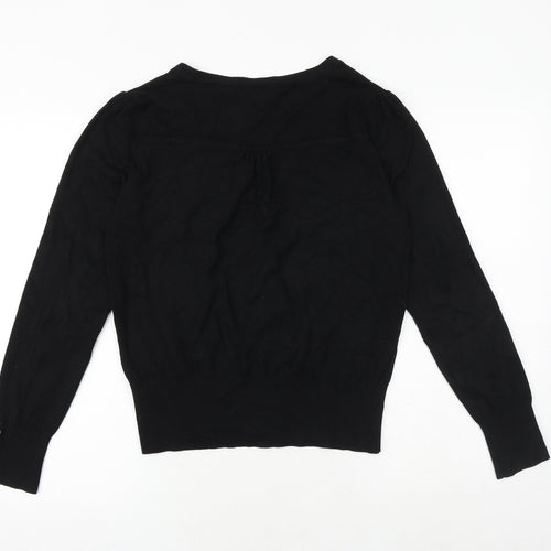 Wallis Womens Black V-Neck Viscose Cardigan Jumper Size 14