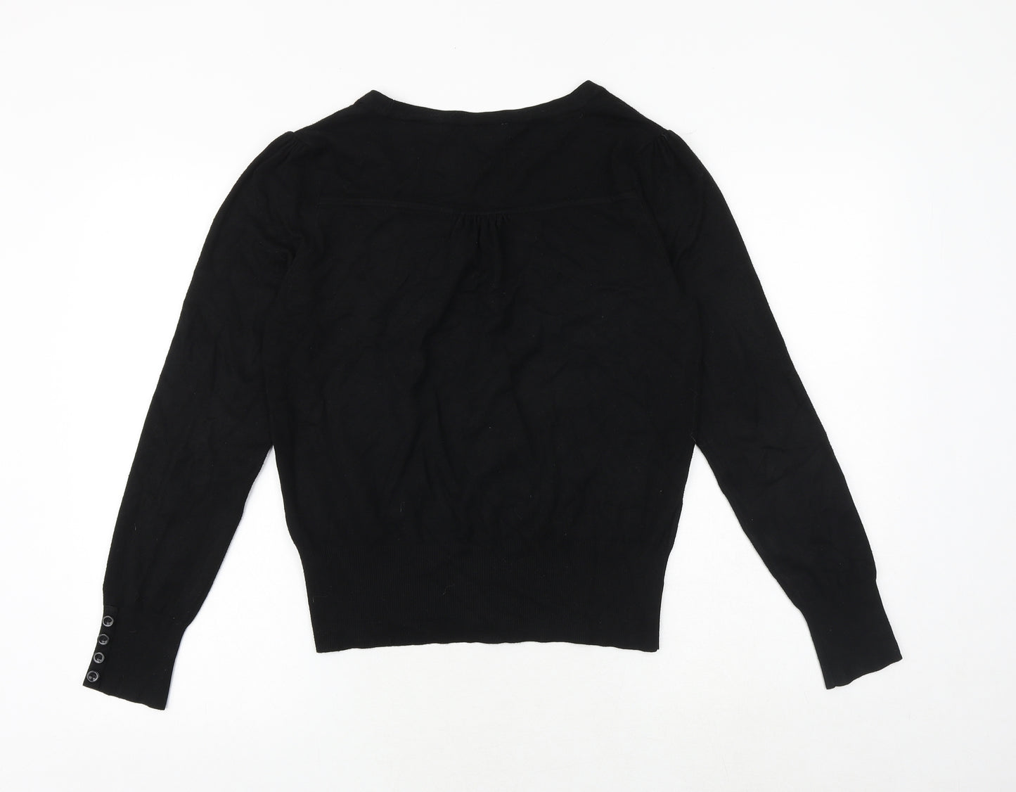 Wallis Womens Black V-Neck Viscose Cardigan Jumper Size 14