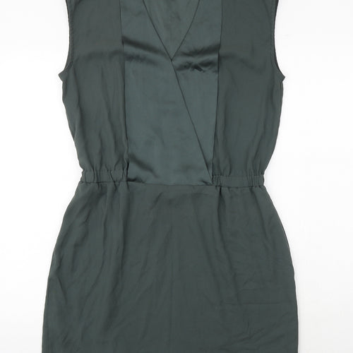 Simply Yass Womens Green Polyester Shift Size L V-Neck Pullover