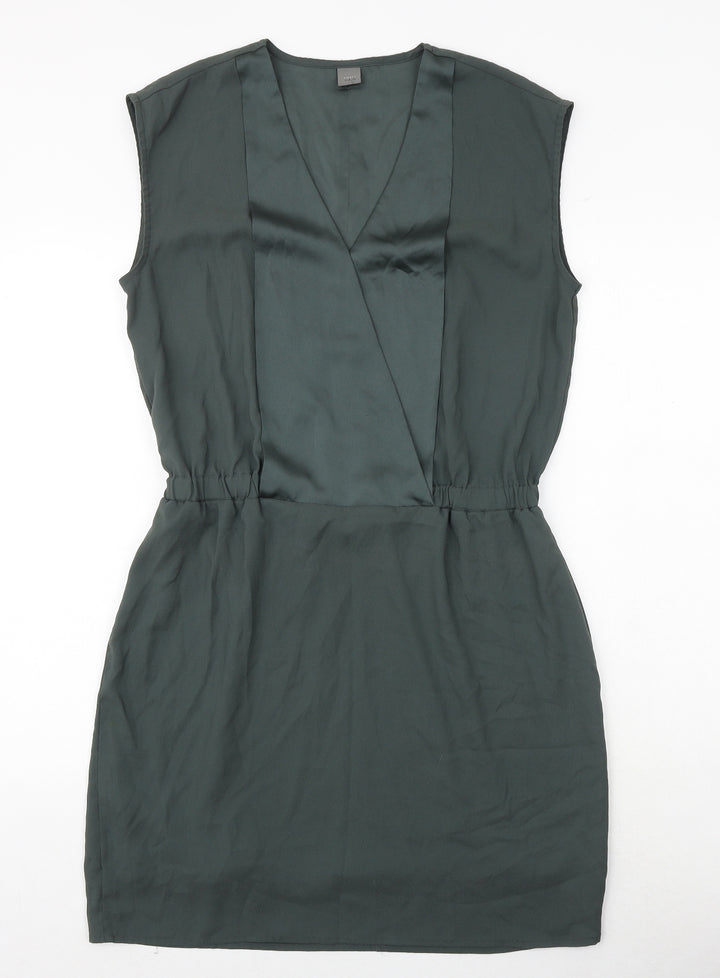 Simply Yass Womens Green Polyester Shift Size L V-Neck Pullover