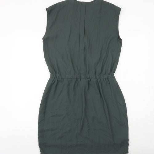 Simply Yass Womens Green Polyester Shift Size L V-Neck Pullover