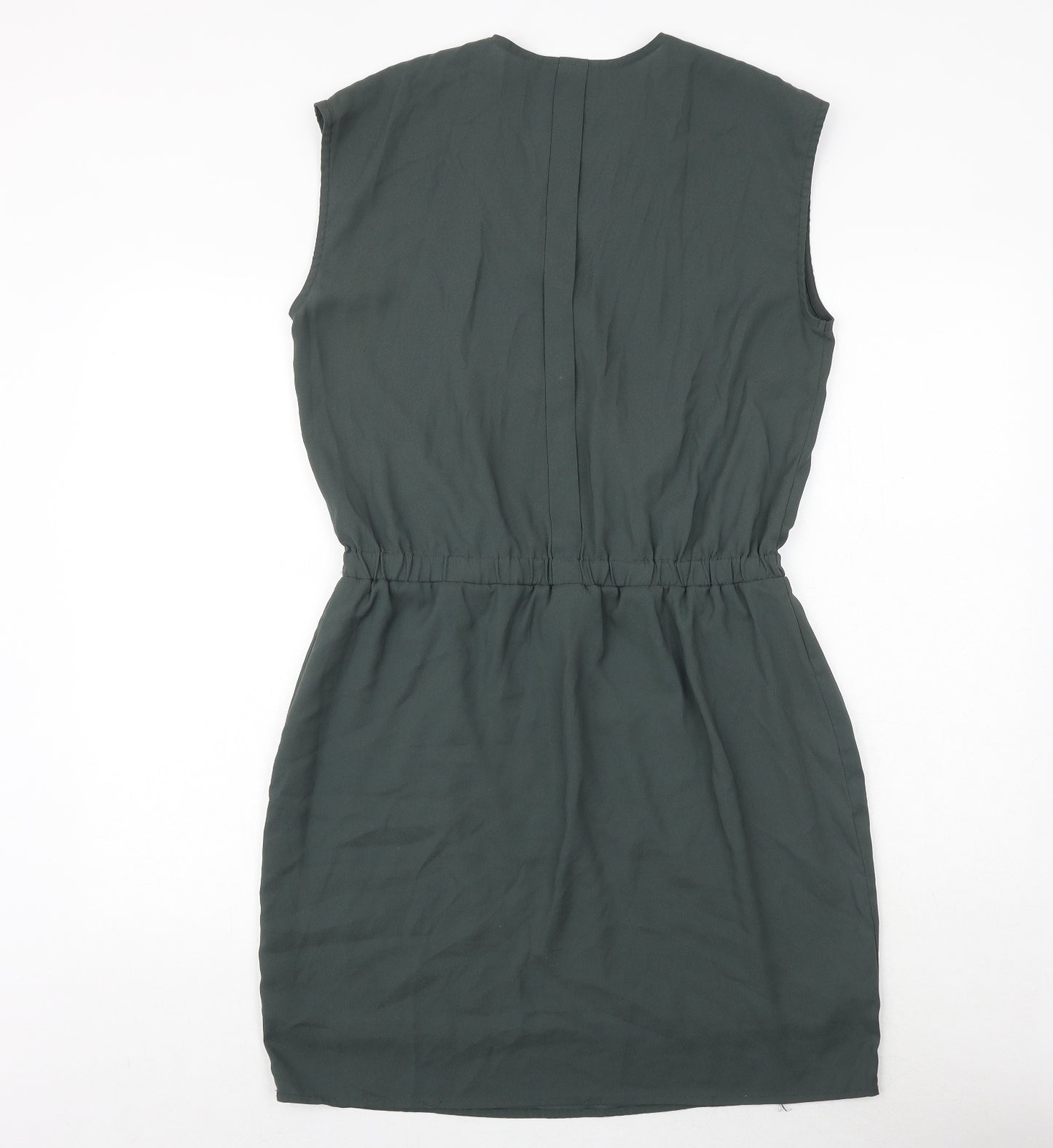 Simply Yass Womens Green Polyester Shift Size L V-Neck Pullover