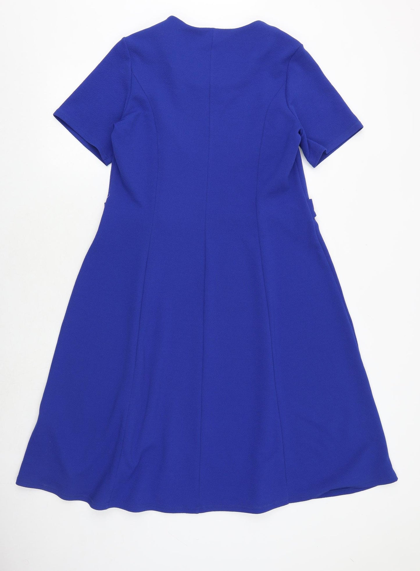 Amber Womens Blue Polyester Trapeze & Swing Size 16 Round Neck Pullover