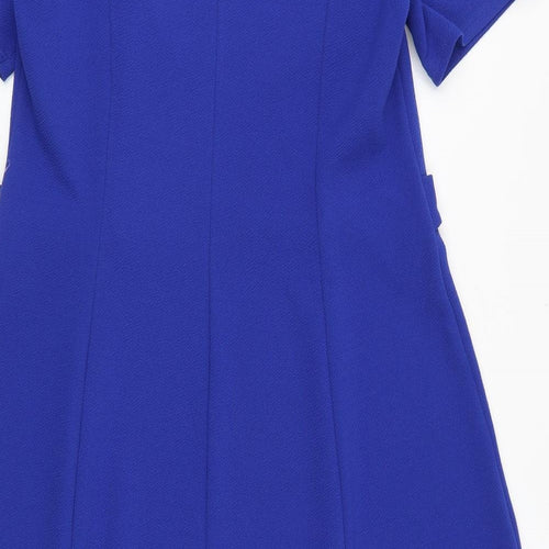 Amber Womens Blue Polyester Trapeze & Swing Size 16 Round Neck Pullover