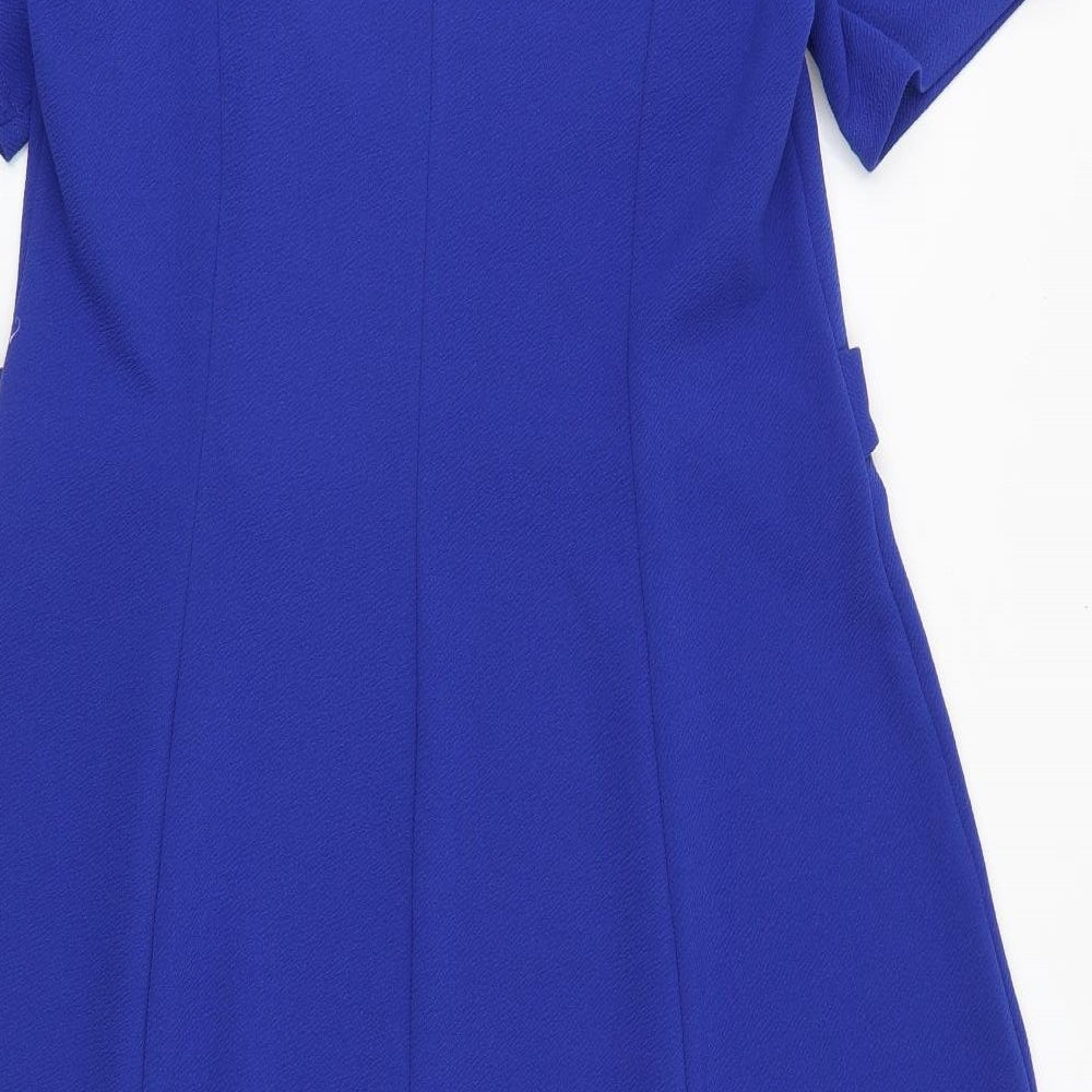Amber Womens Blue Polyester Trapeze & Swing Size 16 Round Neck Pullover