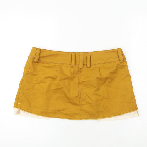 BDG Womens Yellow Polyester Mini Skirt Size M Zip