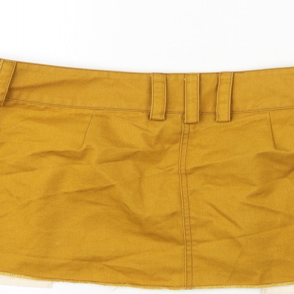 BDG Womens Yellow Polyester Mini Skirt Size M Zip
