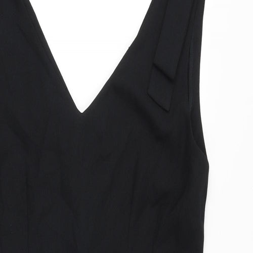 Jessica Howard Womens Black Polyester A-Line Size 12 V-Neck Zip