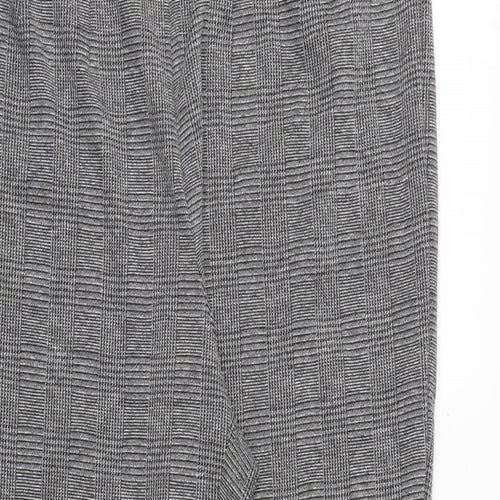 Marks and Spencer Womens Grey Plaid Polyester Trousers Size 14 Regular