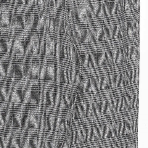 Marks and Spencer Womens Grey Plaid Polyester Trousers Size 14 Regular