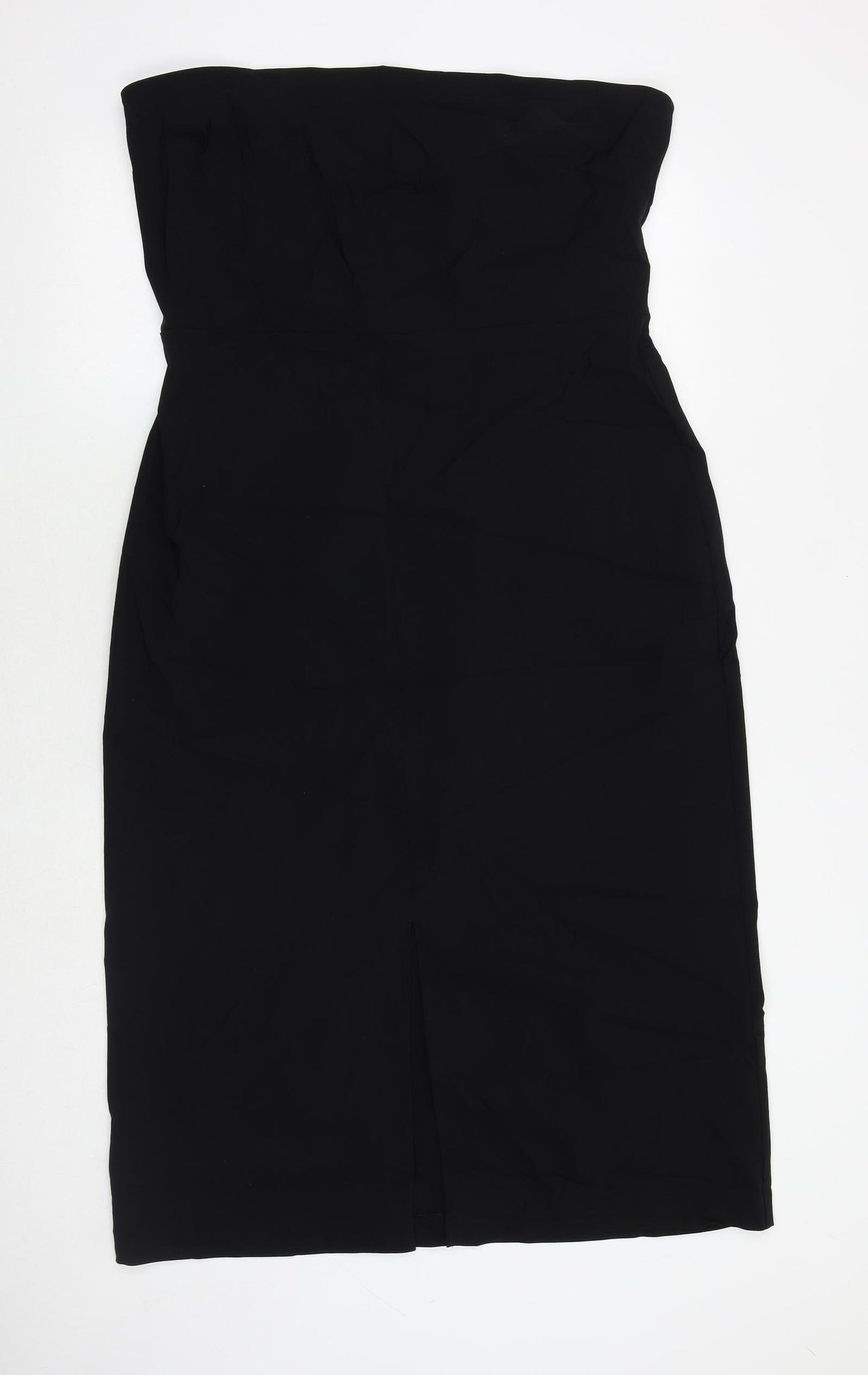 Marks and Spencer Womens Black Viscose A-Line Size 18 Off the Shoulder Zip