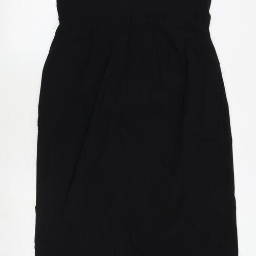 Marks and Spencer Womens Black Viscose A-Line Size 18 Off the Shoulder Zip