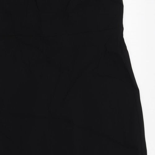 Marks and Spencer Womens Black Viscose A-Line Size 18 Off the Shoulder Zip