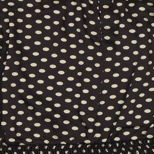 Marks and Spencer Womens Brown Polka Dot Polyester Basic Blouse Size 24 Round Neck