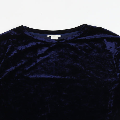 H&M Womens Blue Polyester Pullover Sweatshirt Size S Pullover
