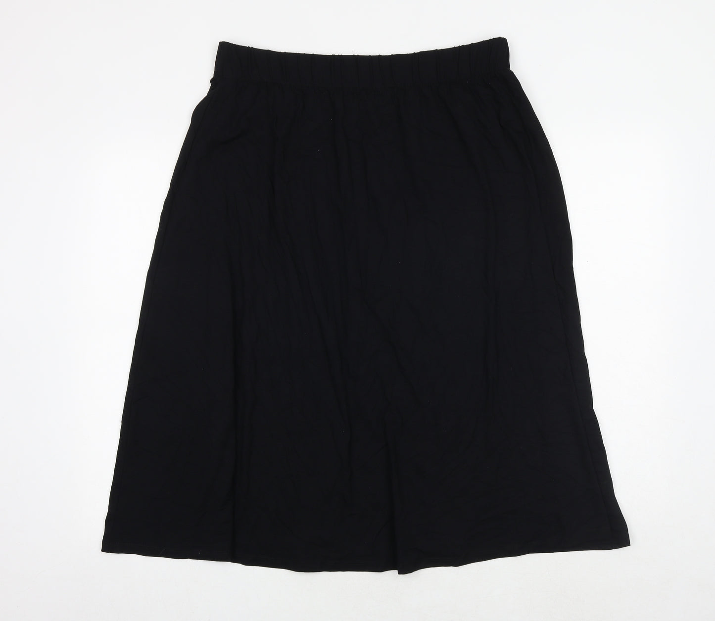 Marks and Spencer Womens Black Viscose Swing Skirt Size 16