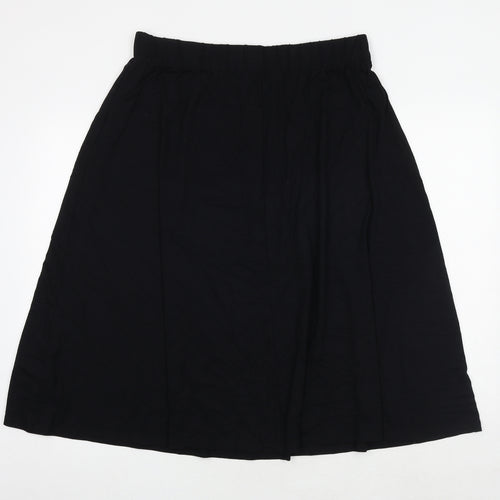 Marks and Spencer Womens Black Viscose Swing Skirt Size 16