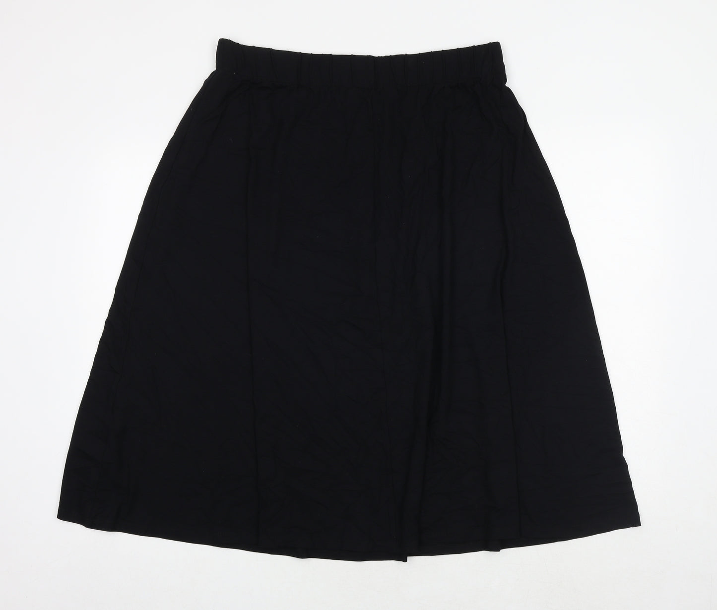 Marks and Spencer Womens Black Viscose Swing Skirt Size 16