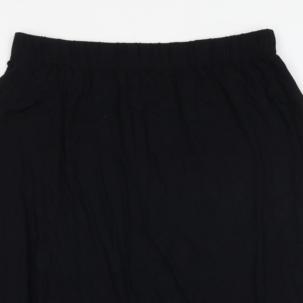 Marks and Spencer Womens Black Viscose Swing Skirt Size 16
