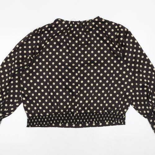 Marks and Spencer Womens Blue Polka Dot Polyester Basic Blouse Size 20 Round Neck