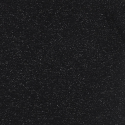 Marks and Spencer Womens Black Polyester Basic T-Shirt Size 20 V-Neck - Shimmer