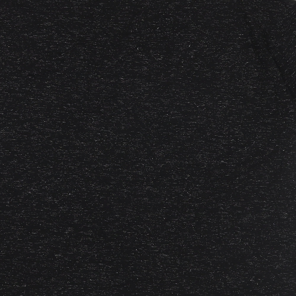 Marks and Spencer Womens Black Polyester Basic T-Shirt Size 20 V-Neck - Shimmer