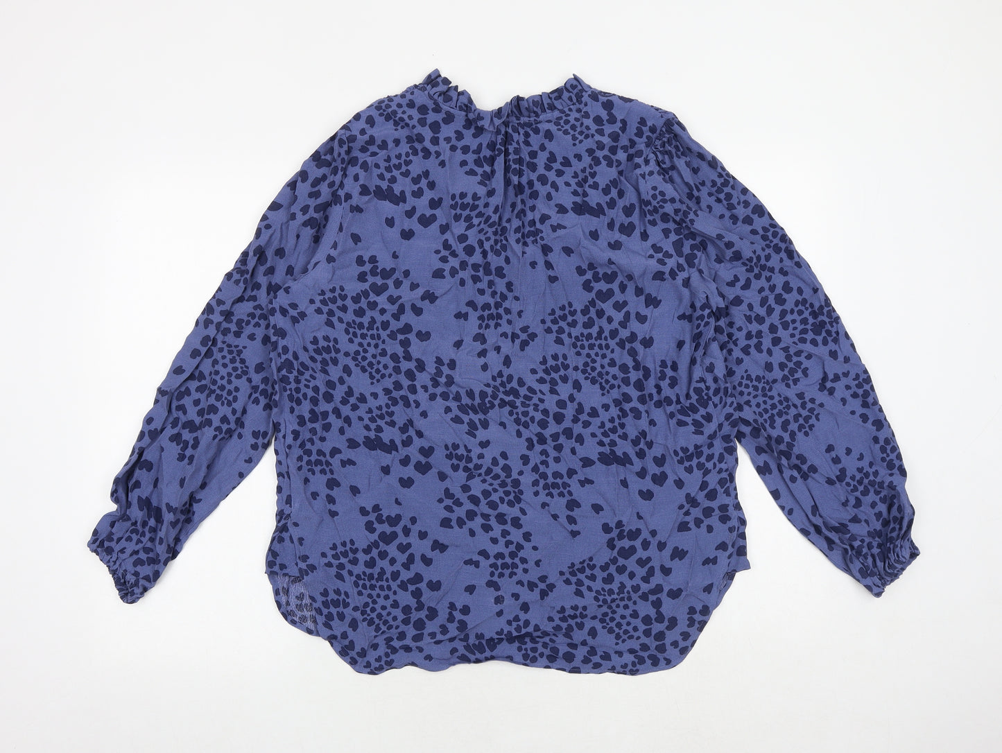 Per Una Womens Blue Geometric Viscose Basic Blouse Size 12 V-Neck