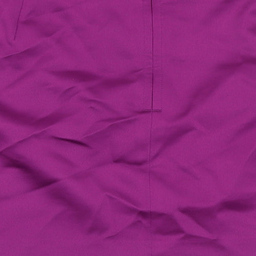 Marks and Spencer Womens Purple Polyester A-Line Skirt Size 14 Zip