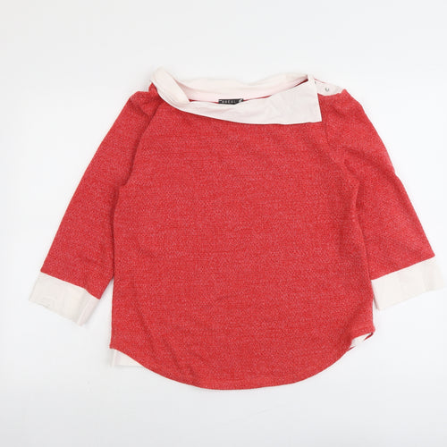Breal Womens Pink Boat Neck Acrylic Pullover Jumper Size 12
