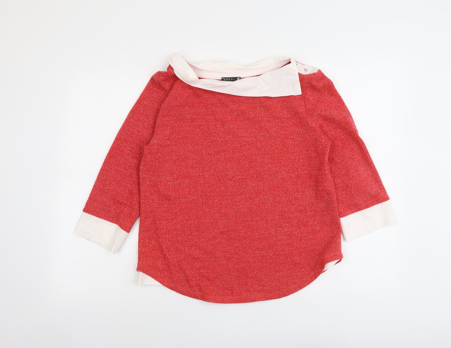 Breal Womens Pink Boat Neck Acrylic Pullover Jumper Size 12