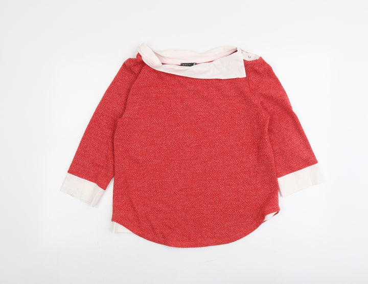 Breal Womens Pink Boat Neck Acrylic Pullover Jumper Size 12