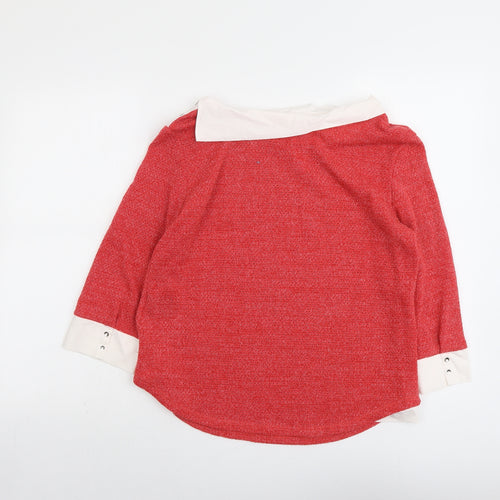 Breal Womens Pink Boat Neck Acrylic Pullover Jumper Size 12