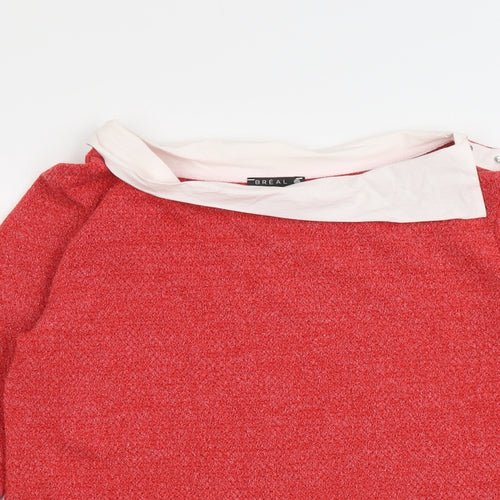 Breal Womens Pink Boat Neck Acrylic Pullover Jumper Size 12
