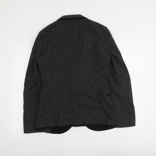 Zara Mens Grey Cotton Jacket Blazer Size 36 Regular