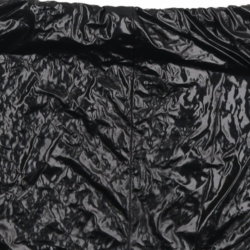 Boohoo Womens Black Polyurethane Straight & Pencil Skirt Size 14