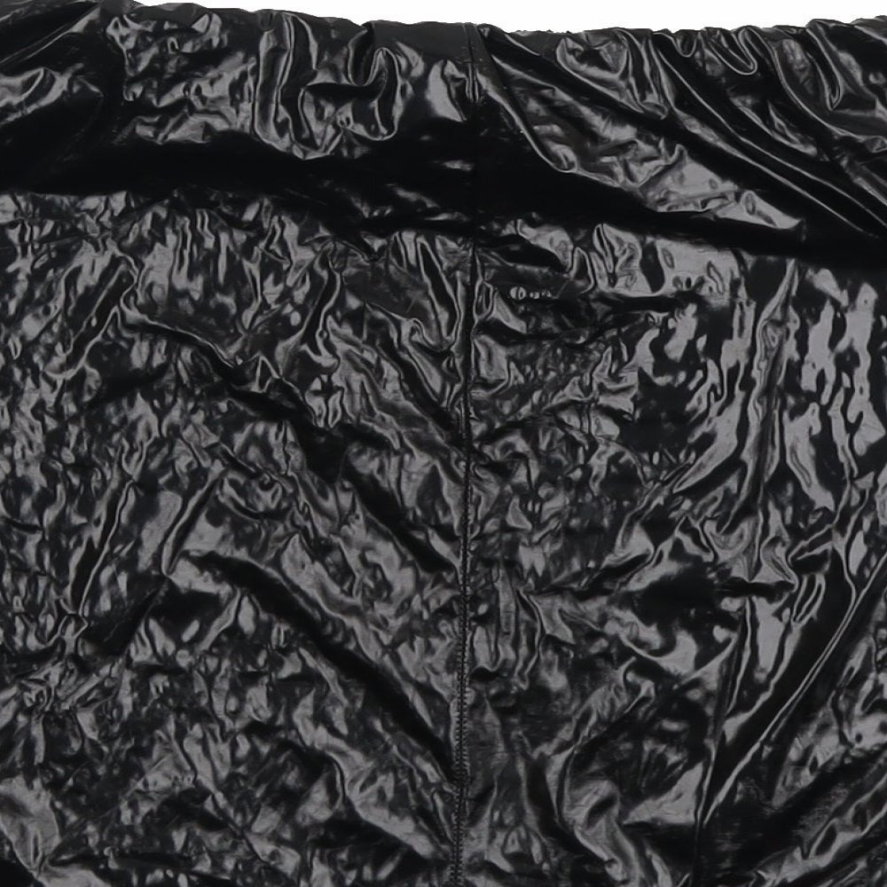 Boohoo Womens Black Polyurethane Straight & Pencil Skirt Size 14