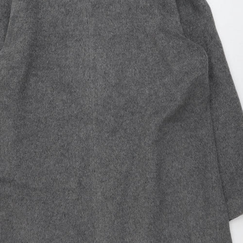 Phase Eight Womens Grey Overcoat Coat Size 12 Button