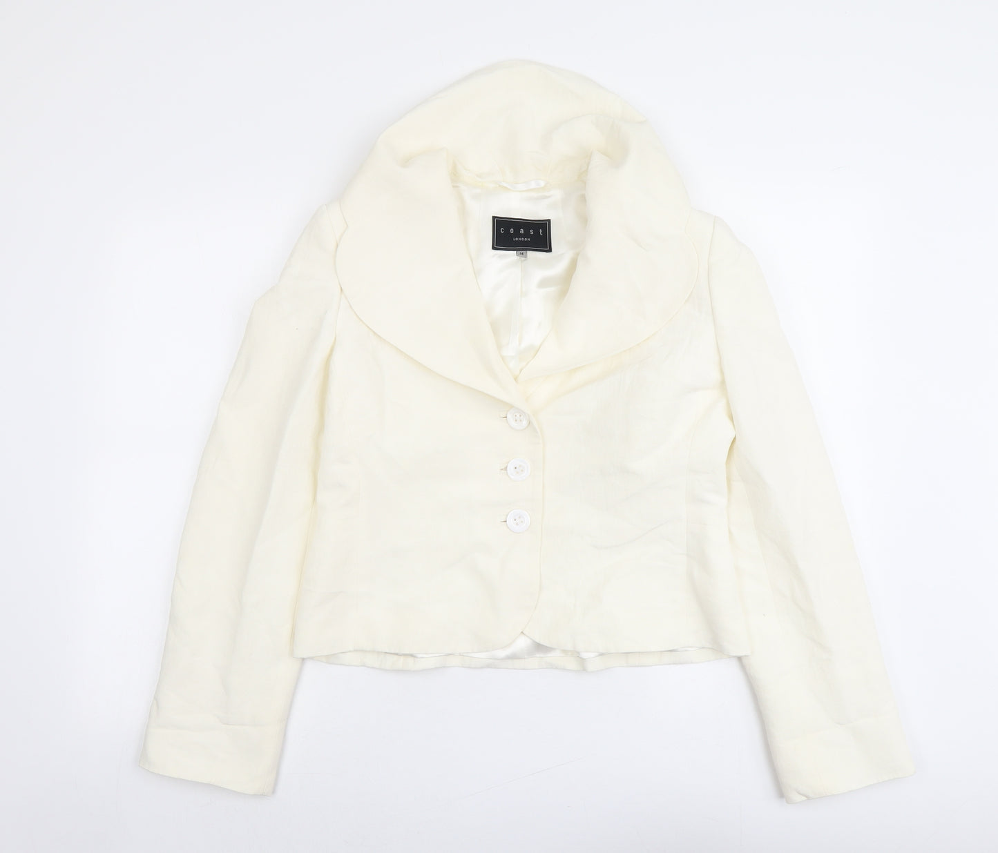 Coast Womens Ivory Jacket Size 14 Button