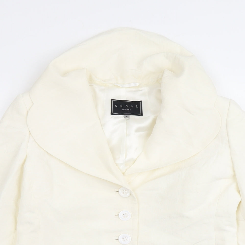 Coast Womens Ivory Jacket Size 14 Button