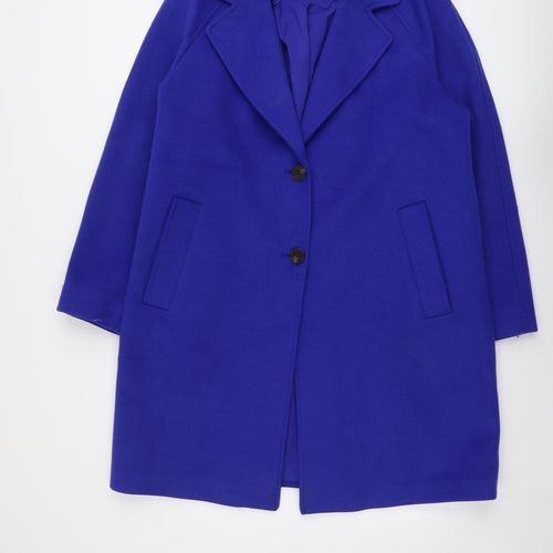 Marks and Spencer Womens Blue Overcoat Coat Size 18 Button
