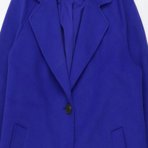 Marks and Spencer Womens Blue Overcoat Coat Size 18 Button