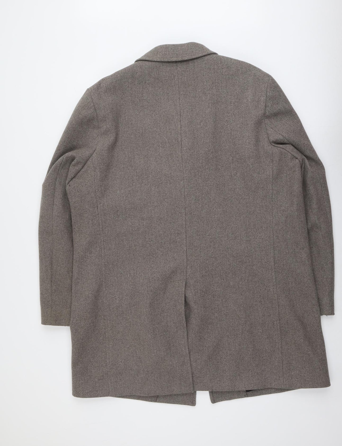 Marks and Spencer Mens Grey Pea Coat Coat Size 2XL Button