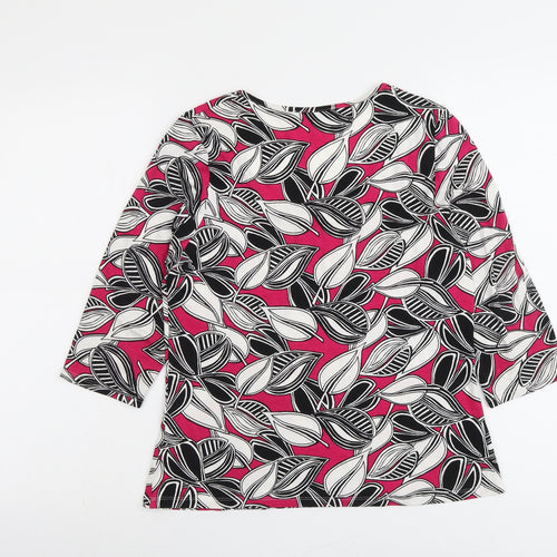 Marks and Spencer Womens Multicoloured Geometric Viscose Basic Blouse Size 14 Square Neck