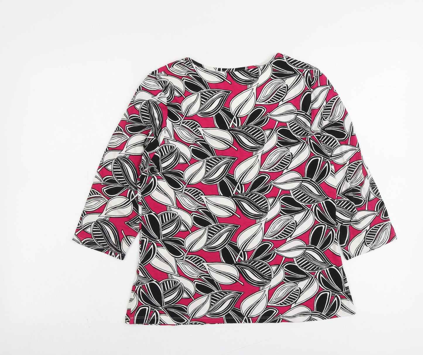 Marks and Spencer Womens Multicoloured Geometric Viscose Basic Blouse Size 14 Square Neck