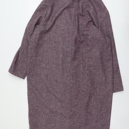 Per Una Womens Purple Geometric Pea Coat Coat Size 16 Button