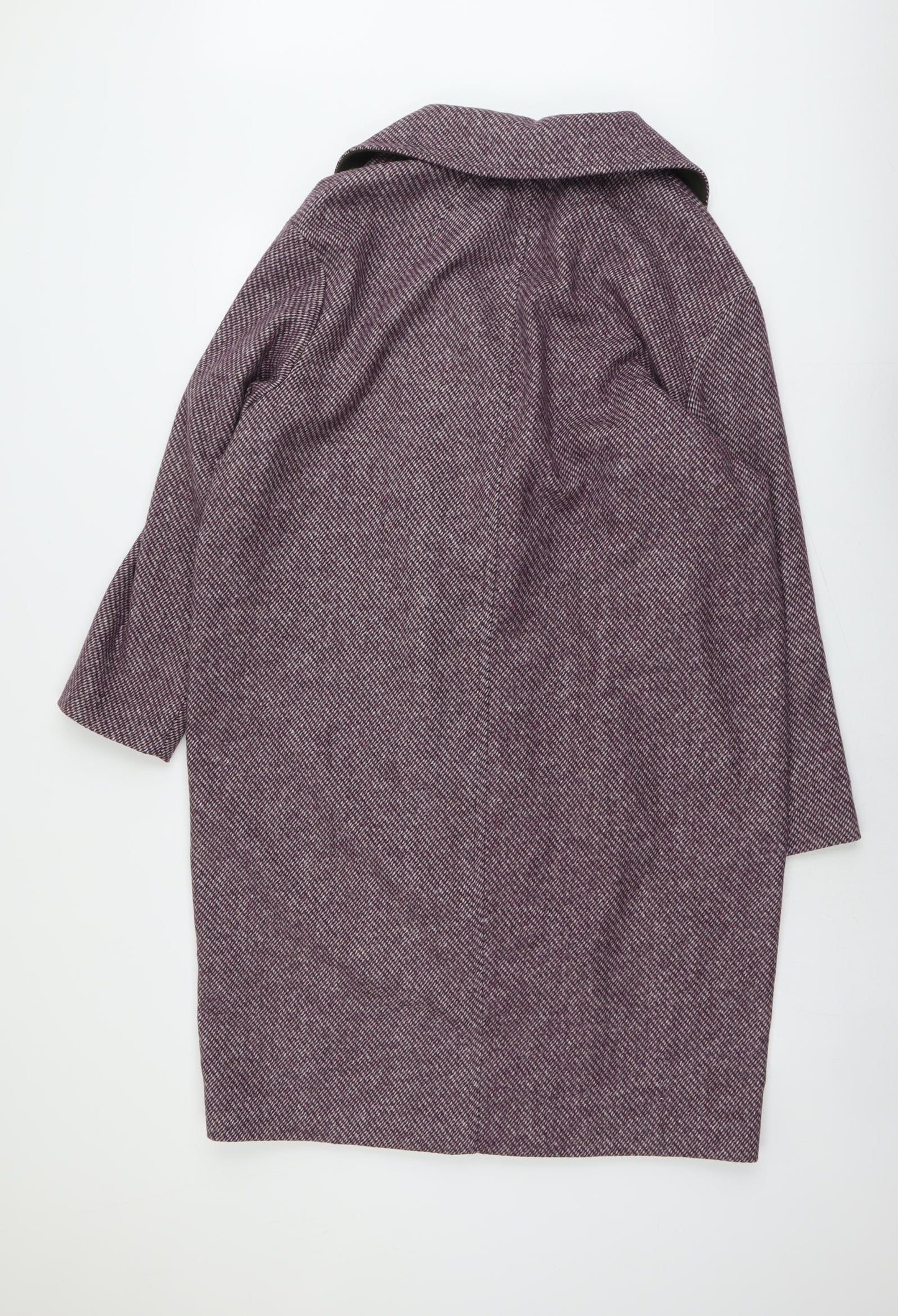 Per Una Womens Purple Geometric Pea Coat Coat Size 16 Button