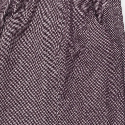 Per Una Womens Purple Geometric Pea Coat Coat Size 16 Button